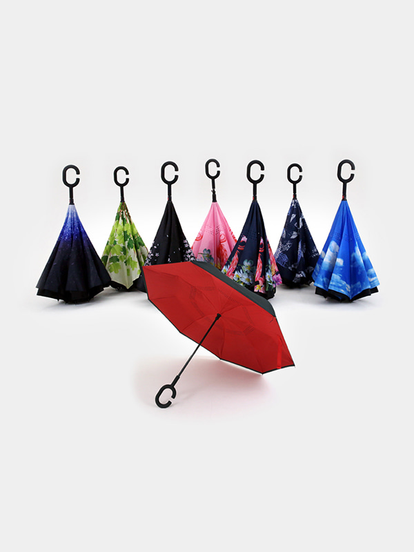 튼튼한 거꾸로 대형 자동 수동 장 우산